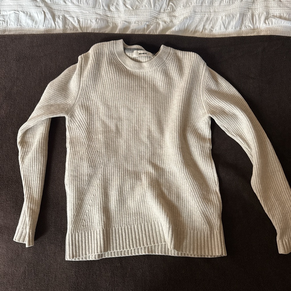Buck Mason Cream/Gray Sweater
